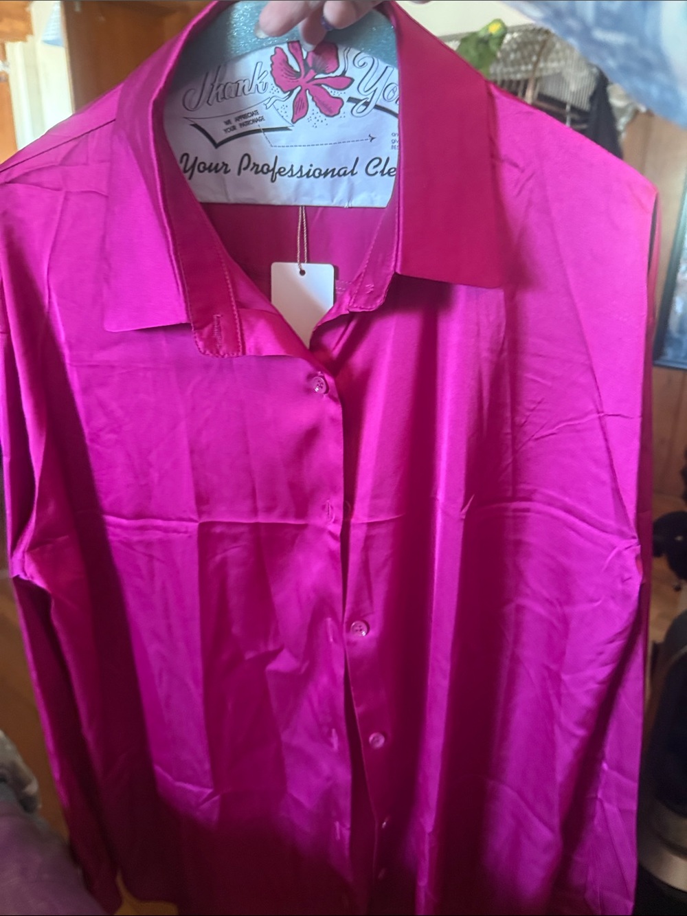 Women’s Bright Fuchsia Long-Sleeve Dress Shirt by